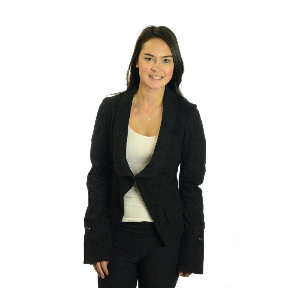 Fluxus Black Round Collar Button Wide Cuffs Blazer